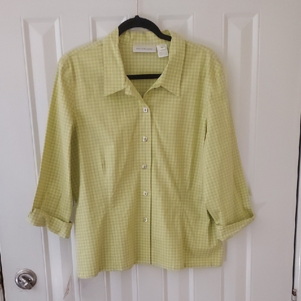 Susan Bristol XL   Check Blouse  New  FINAL